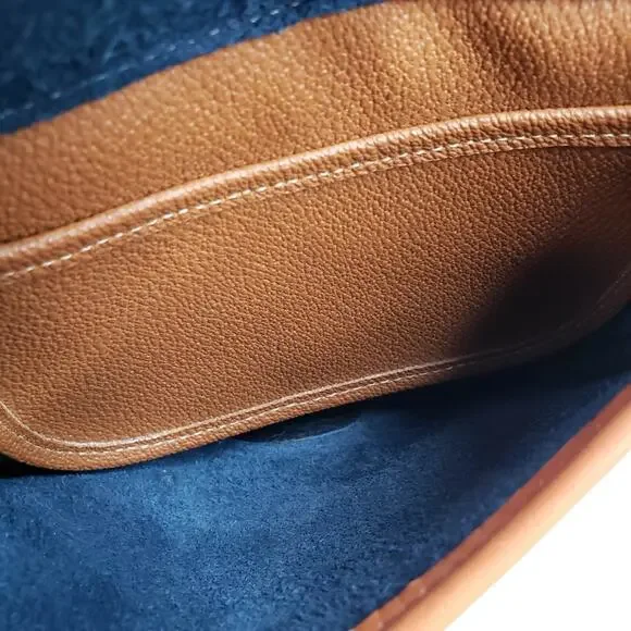 Vtg Dooney & Bourke All Weather Leather Equestrian Crossbody Saddle Bag Blue - Picture 4 of 10